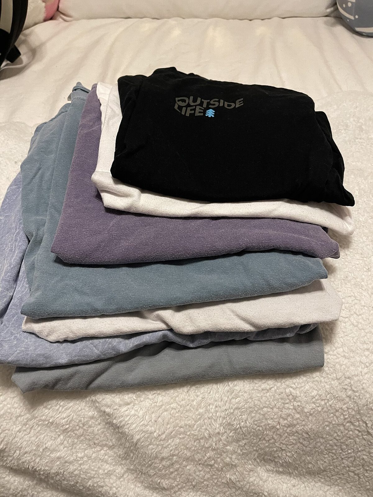 Folded cotton shirts